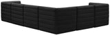 Quincy Velvet / Engineered Wood / Foam Contemporary Black Velvet Modular Sectional - 126" W x 95" D x 30.5" H