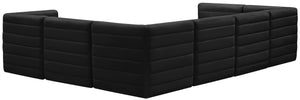 Quincy Velvet / Engineered Wood / Foam Contemporary Black Velvet Modular Sectional - 126" W x 95" D x 30.5" H