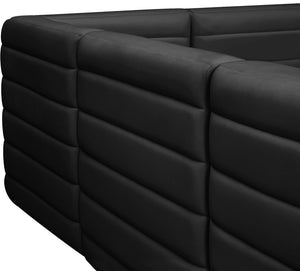 Quincy Velvet / Engineered Wood / Foam Contemporary Black Velvet Modular Sectional - 157.5" W x 95" D x 30.5" H
