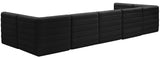 Quincy Velvet / Engineered Wood / Foam Contemporary Black Velvet Modular Sectional - 157.5" W x 95" D x 30.5" H