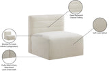 Quincy Velvet / Engineered Wood / Foam Contemporary Cream Velvet Modular Armless Chair - 31.5" W x 31.5" D x 30.5" H