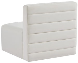 Quincy Velvet / Engineered Wood / Foam Contemporary Cream Velvet Modular Armless Chair - 31.5" W x 31.5" D x 30.5" H
