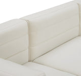 Quincy Velvet / Engineered Wood / Foam Contemporary Cream Velvet Modular Corner Chair - 31.5" W x 31.5" D x 30.5" H