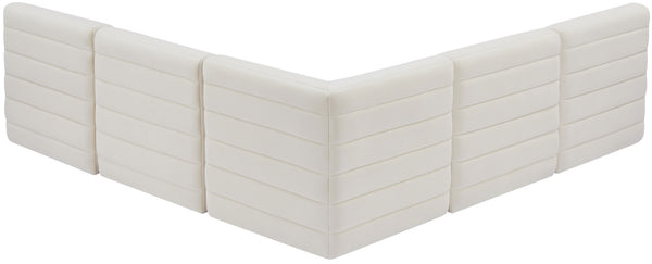 Quincy Velvet / Engineered Wood / Foam Contemporary Cream Velvet Modular Sectional - 95" W x 95" D x 30.5" H