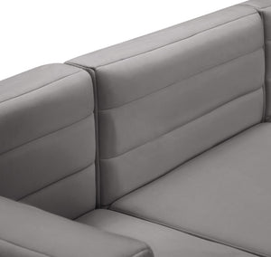 Quincy Velvet / Engineered Wood / Foam Contemporary Grey Velvet Modular Armless Chair - 31.5" W x 31.5" D x 30.5" H