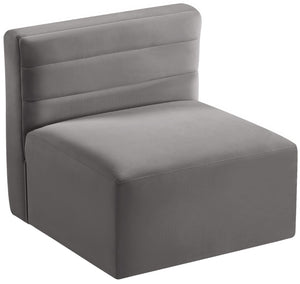 Quincy Velvet / Engineered Wood / Foam Contemporary Grey Velvet Modular Armless Chair - 31.5" W x 31.5" D x 30.5" H