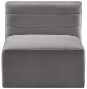 Quincy Velvet / Engineered Wood / Foam Contemporary Grey Velvet Modular Armless Chair - 31.5" W x 31.5" D x 30.5" H