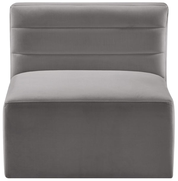 Quincy Velvet / Engineered Wood / Foam Contemporary Grey Velvet Modular Armless Chair - 31.5" W x 31.5" D x 30.5" H