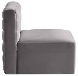 Quincy Velvet / Engineered Wood / Foam Contemporary Grey Velvet Modular Armless Chair - 31.5" W x 31.5" D x 30.5" H