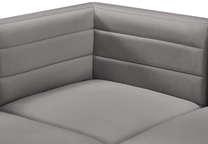 Quincy Velvet / Engineered Wood / Foam Contemporary Grey Velvet Modular Armless Chair - 31.5" W x 31.5" D x 30.5" H