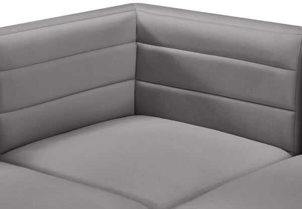 Quincy Velvet / Engineered Wood / Foam Contemporary Grey Velvet Modular Armless Chair - 31.5" W x 31.5" D x 30.5" H