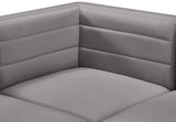Quincy Velvet / Engineered Wood / Foam Contemporary Grey Velvet Modular Armless Chair - 31.5" W x 31.5" D x 30.5" H