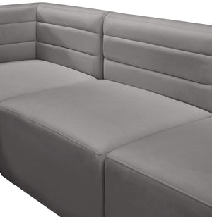 Quincy Velvet / Engineered Wood / Foam Contemporary Grey Velvet Modular Corner Chair - 31.5" W x 31.5" D x 30.5" H