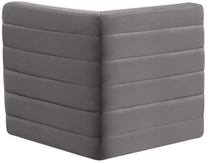 Quincy Velvet / Engineered Wood / Foam Contemporary Grey Velvet Modular Corner Chair - 31.5" W x 31.5" D x 30.5" H