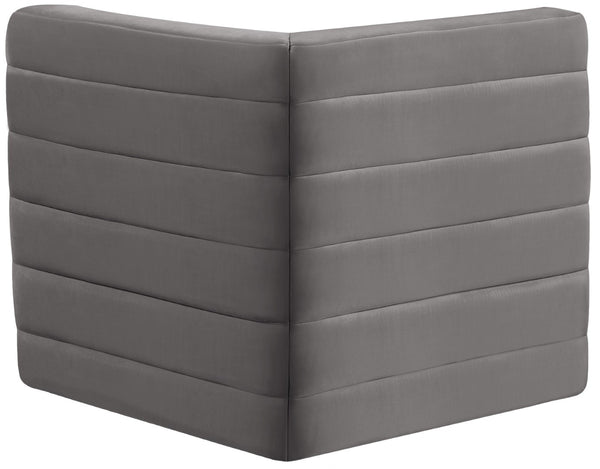 Quincy Velvet / Engineered Wood / Foam Contemporary Grey Velvet Modular Corner Chair - 31.5" W x 31.5" D x 30.5" H