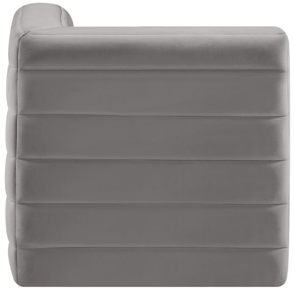 Quincy Velvet / Engineered Wood / Foam Contemporary Grey Velvet Modular Corner Chair - 31.5" W x 31.5" D x 30.5" H