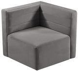 Quincy Velvet / Engineered Wood / Foam Contemporary Grey Velvet Modular Corner Chair - 31.5" W x 31.5" D x 30.5" H