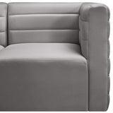 Quincy Velvet / Engineered Wood / Foam Contemporary Grey Velvet Modular Sofa - 126" W x 31.5" D x 30.5" H