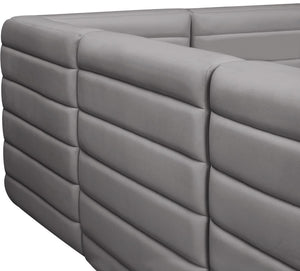 Quincy Velvet / Engineered Wood / Foam Contemporary Grey Velvet Modular Sofa - 63" W x 31.5" D x 30.5" H
