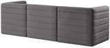 Quincy Velvet / Engineered Wood / Foam Contemporary Grey Velvet Modular Sofa - 95" W x 31.5" D x 30.5" H