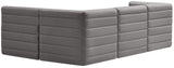 Quincy Velvet / Engineered Wood / Foam Contemporary Grey Velvet Modular Sectional - 95" W x 63" D x 30.5" H