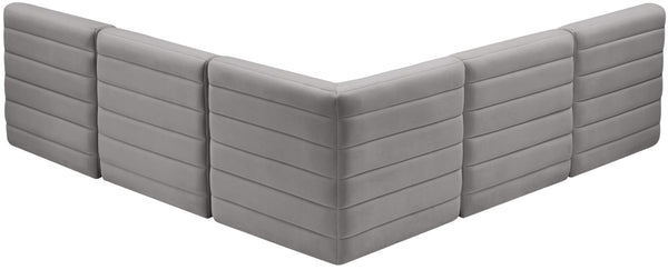 Quincy Velvet / Engineered Wood / Foam Contemporary Grey Velvet Modular Sectional - 95" W x 95" D x 30.5" H