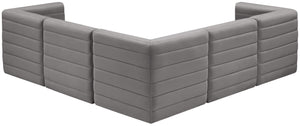 Quincy Velvet / Engineered Wood / Foam Contemporary Grey Velvet Modular Sectional - 95" W x 95" D x 30.5" H