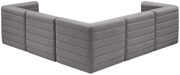 Quincy Velvet / Engineered Wood / Foam Contemporary Grey Velvet Modular Sectional - 95" W x 95" D x 30.5" H