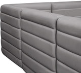 Quincy Velvet / Engineered Wood / Foam Contemporary Grey Velvet Modular Sectional - 126" W x 63" D x 30.5" H