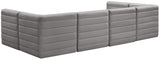Quincy Velvet / Engineered Wood / Foam Contemporary Grey Velvet Modular Sectional - 126" W x 63" D x 30.5" H