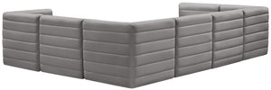 Quincy Velvet / Engineered Wood / Foam Contemporary Grey Velvet Modular Sectional - 126" W x 95" D x 30.5" H