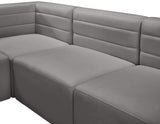 Quincy Velvet / Engineered Wood / Foam Contemporary Grey Velvet Modular Sectional - 157.5" W x 95" D x 30.5" H