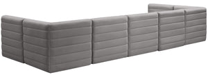 Quincy Velvet / Engineered Wood / Foam Contemporary Grey Velvet Modular Sectional - 157.5" W x 95" D x 30.5" H
