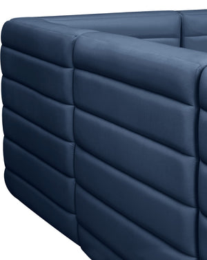 Quincy Velvet / Engineered Wood / Foam Contemporary Navy Velvet Modular Armless Chair - 31.5" W x 31.5" D x 30.5" H