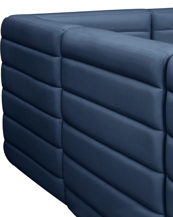 Quincy Velvet / Engineered Wood / Foam Contemporary Navy Velvet Modular Armless Chair - 31.5" W x 31.5" D x 30.5" H