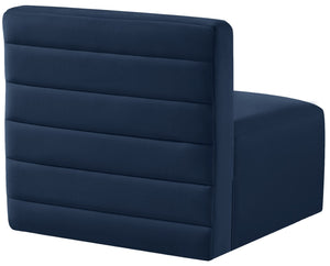 Quincy Velvet / Engineered Wood / Foam Contemporary Navy Velvet Modular Armless Chair - 31.5" W x 31.5" D x 30.5" H