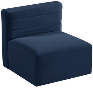 Quincy Velvet / Engineered Wood / Foam Contemporary Navy Velvet Modular Armless Chair - 31.5" W x 31.5" D x 30.5" H