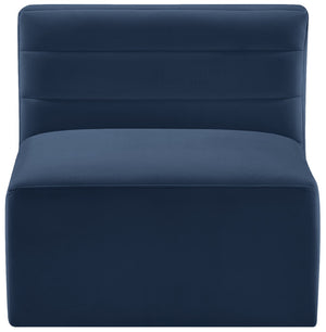 Quincy Velvet / Engineered Wood / Foam Contemporary Navy Velvet Modular Armless Chair - 31.5" W x 31.5" D x 30.5" H