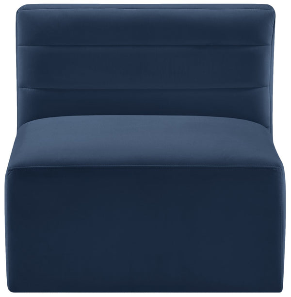 Quincy Velvet / Engineered Wood / Foam Contemporary Navy Velvet Modular Armless Chair - 31.5" W x 31.5" D x 30.5" H