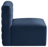 Quincy Velvet / Engineered Wood / Foam Contemporary Navy Velvet Modular Armless Chair - 31.5" W x 31.5" D x 30.5" H