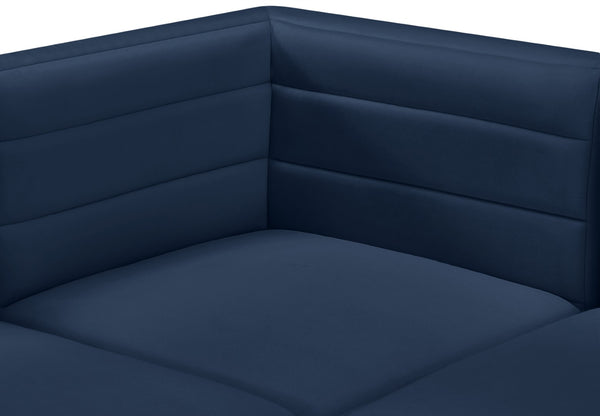 Quincy Velvet / Engineered Wood / Foam Contemporary Navy Velvet Modular Armless Chair - 31.5" W x 31.5" D x 30.5" H