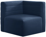 Quincy Velvet / Engineered Wood / Foam Contemporary Navy Velvet Modular Corner Chair - 31.5" W x 31.5" D x 30.5" H