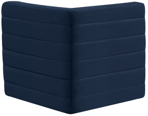 Quincy Velvet / Engineered Wood / Foam Contemporary Navy Velvet Modular Corner Chair - 31.5" W x 31.5" D x 30.5" H