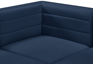 Quincy Velvet / Engineered Wood / Foam Contemporary Navy Velvet Modular Corner Chair - 31.5" W x 31.5" D x 30.5" H
