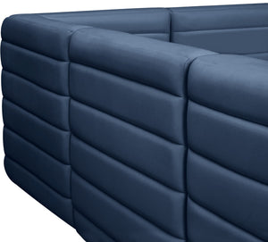 Quincy Velvet / Engineered Wood / Foam Contemporary Navy Velvet Modular Sofa - 63" W x 31.5" D x 30.5" H