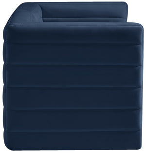 Quincy Velvet / Engineered Wood / Foam Contemporary Navy Velvet Modular Sofa - 63" W x 31.5" D x 30.5" H