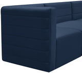 Quincy Velvet / Engineered Wood / Foam Contemporary Navy Velvet Modular Sofa - 63" W x 31.5" D x 30.5" H