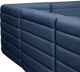 Quincy Velvet / Engineered Wood / Foam Contemporary Navy Velvet Modular Sofa - 95" W x 31.5" D x 30.5" H