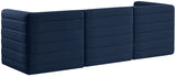 Quincy Velvet / Engineered Wood / Foam Contemporary Navy Velvet Modular Sofa - 95" W x 31.5" D x 30.5" H