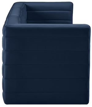 Quincy Velvet / Engineered Wood / Foam Contemporary Navy Velvet Modular Sofa - 95" W x 31.5" D x 30.5" H